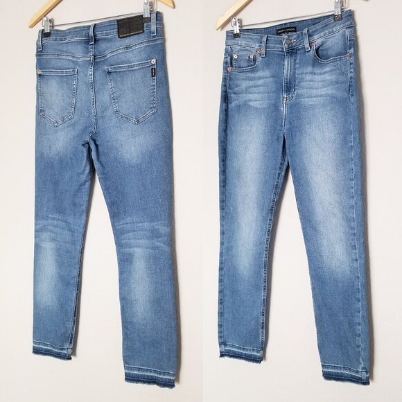 Modern American Soho Crop High Waist Denim Jeans Size 27 Diana Medium Wash $148 - Picture 15 of 16